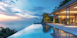 © Govan - Seaside minimalist modern architectural resort hotel with boundless swimming pool