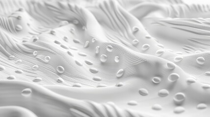 Poster -  A close-up view of a white surface with numerous drops of water on its surface