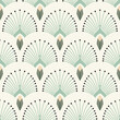 © Наталя Дар - Vintage Art Deco Seamless Pattern. Geometric decorative with circles texture. Retro background. White background. Green