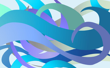 Wall Mural - abstract background of colorful lines layered with wave shapes