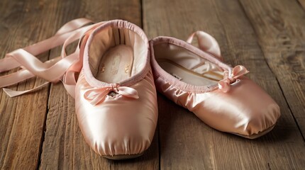 Wall Mural -  ballet dancers standing on their toes in pink ballet slippers.