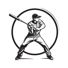 Wall Mural - Baseball player vector Baseball player logo Sport club logo Stock Vector