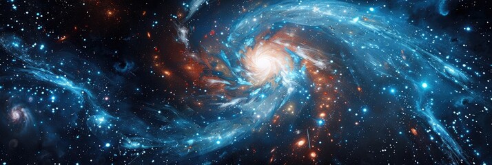 Canvas Print - A magical sparkling vortex of stardust. Space background.