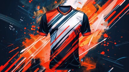 Wall Mural - T-shirt sport, Soccer jersey, football kit, basketball uniform, tank top, and running singlet mockup, Fabric pattern design,Vector, Modern Rugby Team Jersey isolated on a transparent background

