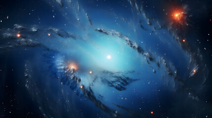Digital space with milky way and nebula abstract graphic poster 