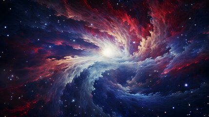 Digital space with milky way and nebula abstract graphic poster 