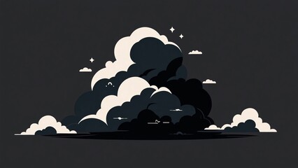 Canvas Print - silhouette of the clouds