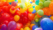 © john - Bright abstract background of jumble of rainbow colored balloons celebrating gay pride
