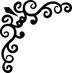 Border logo. Decorative element.Corner border vector icon. frame illustration sign. Vintage frame and swirl symbol. 