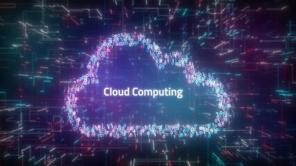 Wall Mural - cloud computing concept over futuristic cyberspace background