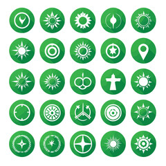 Wall Mural - a collection of green and white icons on a white background