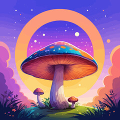 Wall Mural - a mushroom in the middle of the night