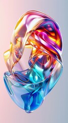 Wall Mural - abstract futuristic multicolored shiny 3d shape