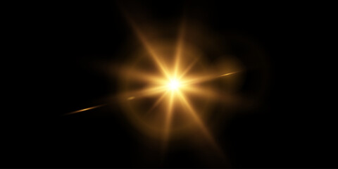 Wall Mural - Vector, bright star and shimmering glare, transparent sunlight special lens flare light effect. Solar flare	