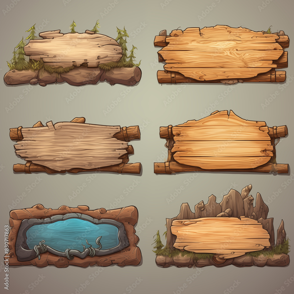 cartoon wooden road sign Stock Illustration | Adobe Stock