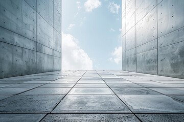 Wall Mural - Modern Architectural Pathway with Sky View