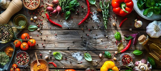 Wall Mural - a high contrast image of a chef's table top