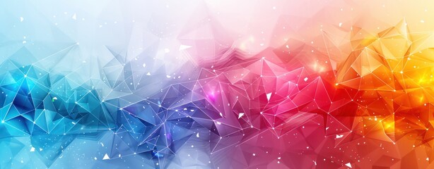 A colorful, abstract background with a blue, red, and yellow gradient