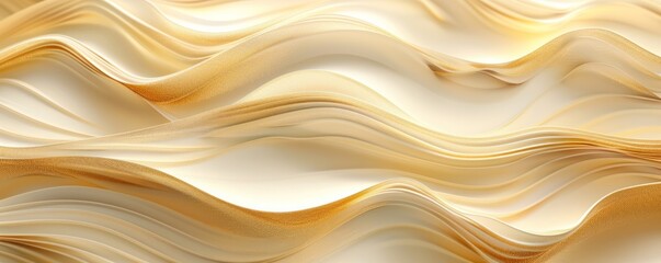 Wall Mural - A gold and white wave with glittery specks