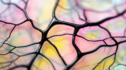 Wall Mural - intricate network: abstract macro photography of colorful web patterns