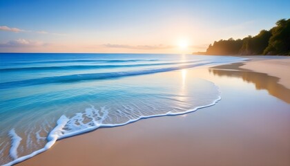 Beautiful beach. blue sky, vibrant, sunlight, aesthetic	
