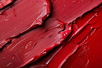 Wall Mural - Vivid Red Paint Swatches: Showcasing Texture and Color