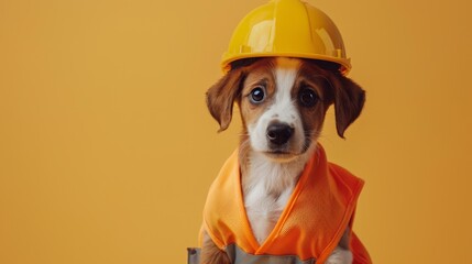 Canvas Print - The Puppy in Construction Gear