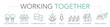 © Trueffelpix - Working together icon concept - thin Line collaboration icon banner two-tone