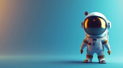 3d astronaut: the astronaut cartoon mascot, clad in a detailed space suit with a shiny helmet, exude