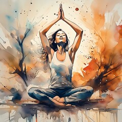 Wall Mural - yoga in the lotus position