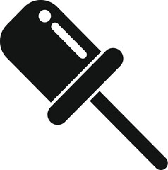 Poster - Black icon of an ice cream on a stick with a white background, ideal for graphic design elements