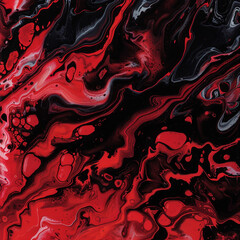 Wall Mural - Bold crimson and black patterns ideal for entertainment.