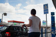 © Song_about_summer - taxi in airport, woman passenger waiting for taxi car in Paris