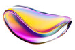© SolaruS - Abstract liquid glass shape with colorful reflections. Ribbon of curved water with glossy color wavy fluid motion. Chromatic dispersion flying and thin film spectral effect.