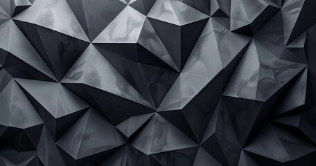 Wall Mural - Black abstract background with geometric shapes.