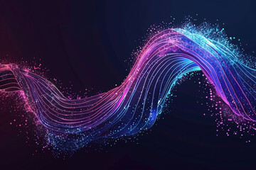 Wall Mural - technology data background glowing particles abstract futuristic and technology digital wave particl
