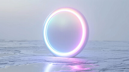 Three dimensional colorful round background, transparent gradient curved glass background 3D rendering