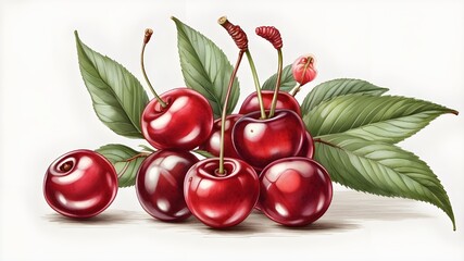 Wall Mural - cherries on a branch