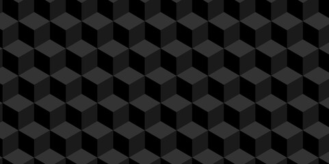 Minimal cubes geometric tile and mosaic wall grid backdrop hexagon technology wallpaper background. black and gray block cube structure backdrop grid triangle texture vintage design.