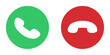 © Ryra Ryu - Accept decline phone call button isolated on white and transparent background. green red phone call button vector illustration