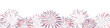 © Elena Iakovleva - Seamless horizontal Fireworks background  in red, blue and white colours for US Independence Day, Bastille Day, 4th of July. Vector seamless border Isolated on white. For digital paper, cards, banner