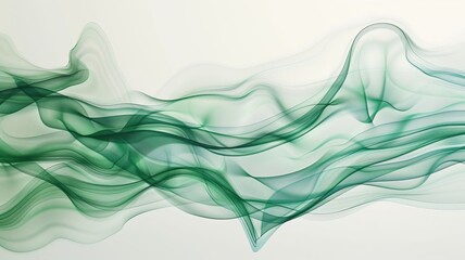 Wall Mural - Green Smoke on White Background