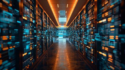 Futuristic Data Center Corridor