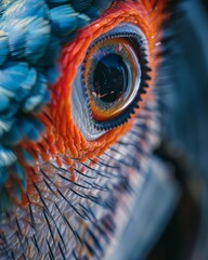 Poster - A close-up photo of a a parrotAs eye, soft focus, kodachrome, generated with AI