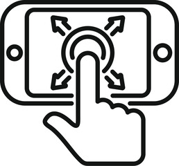 Poster - Simple and modern mobile touchscreen interface icon for smartphone interaction and digital user experience illustration