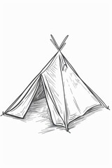 Wall Mural - A tent with a cross symbol on top. Suitable for religious or camping concepts