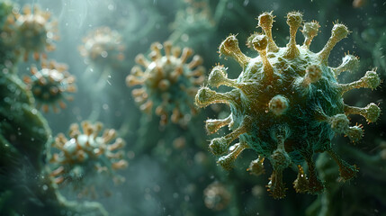 Aufkleber - Captivating Microscopic Encounter Visualizing the Viral Threat Shaping Our World