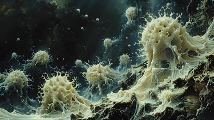 Leinwandbilder - Captivating Microstructures A Microscopic of the Intricate Patterns and Forms within the Unseen Realms of Life
