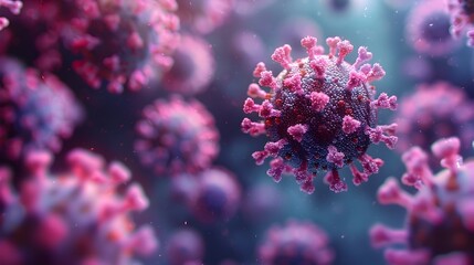 Aufkleber - Detailed Microscopic View of Novel Coronavirus Structure