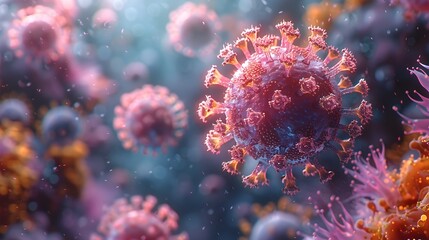 Aufkleber - Detailed Visual Representation of Dangerous Viral Outbreak Impacting the World